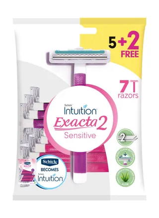 Schick Intuition Exacta2 Purple & Pink Sensitive Skin Razors Women 5+2