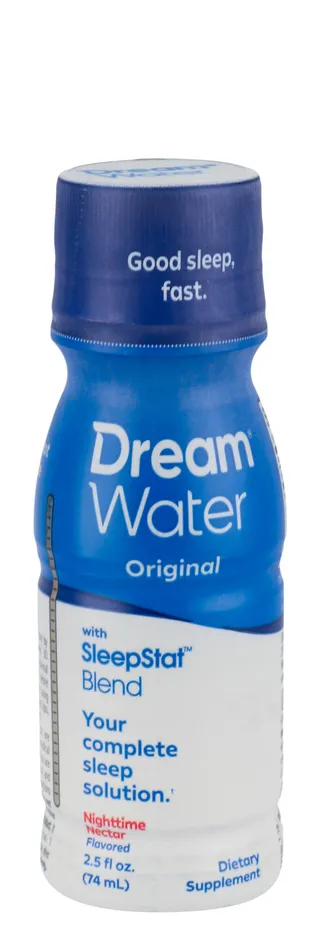 Dream Water SleepStat Blend Sleep Support Liquid Supplement Shot Nighttime Nectar Flavor, 74ml