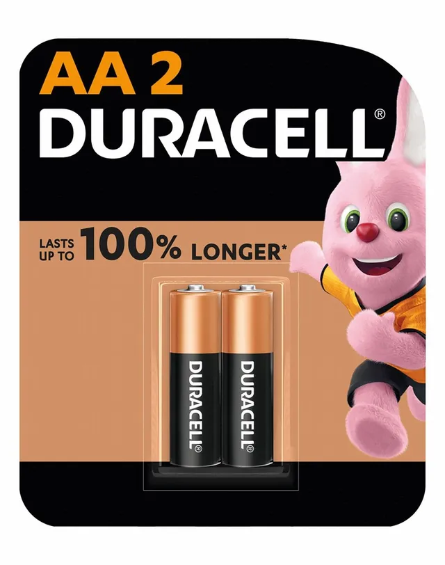 Duracell 1.5V AA Alkaline Batteries, 2 Pieces