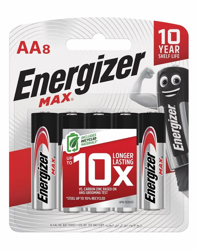 Energizer Max AA Alkaline Batteries, 8 Pieces