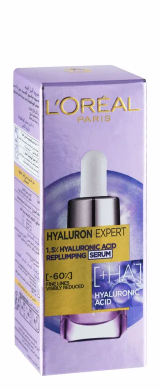 L'Oreal Replumping Face Serum with Hyaluronic Acid for All Skin Types, 15ml