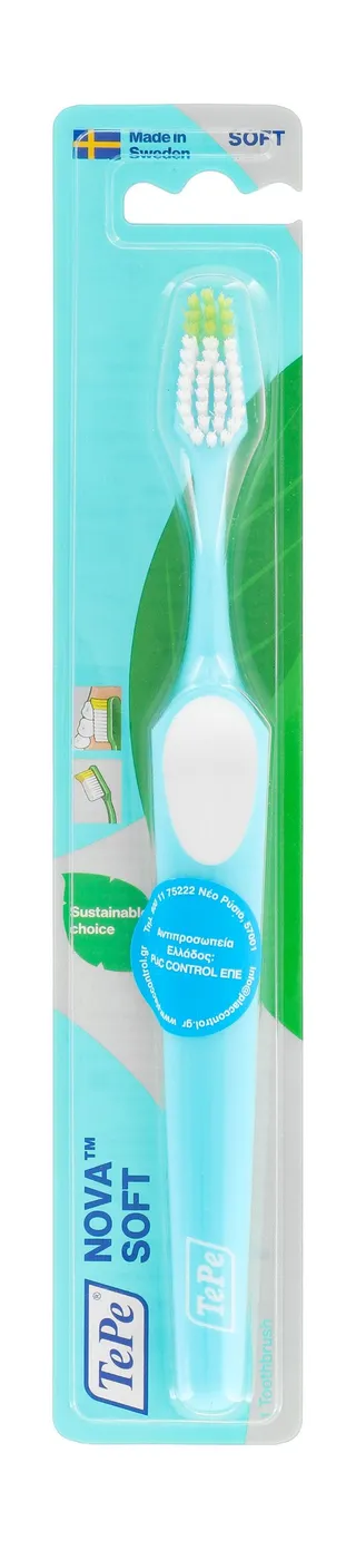 Tepe Nova Light Blue Soft Toothbrush, 1 Piece