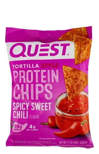 Quest Spicy Sweet Chili Tortilla Style 19g Protein Chips, 32g