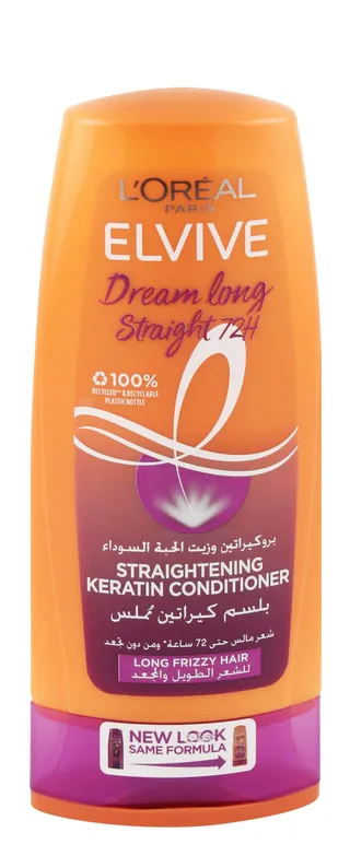 لوريال Elvive Dream Long 72H Straightening Keratin Conditioner for Long & Frizzy Hair, 200ml