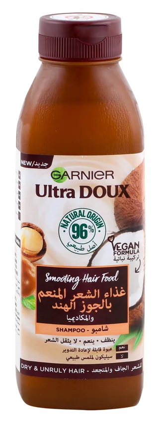 Garnier Ultra Doux Smoothing Shampoo with Macadamia Nuts & Coconut Extracts for Dry & Unruly Hair