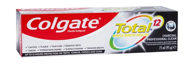 Colgate Total Fluoride Toothpaste with Charcoal for Sensitive Teeth, 75ml