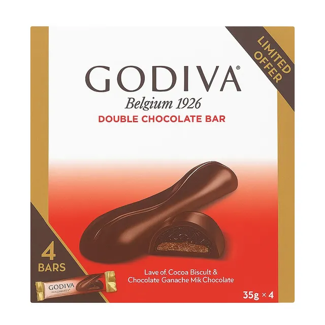 Godiva Laviva Double Chocolate Bar, 4x35g