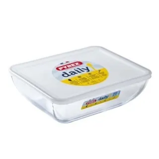 Pyrex Rectangular Dish with Lid, 25x20 cm