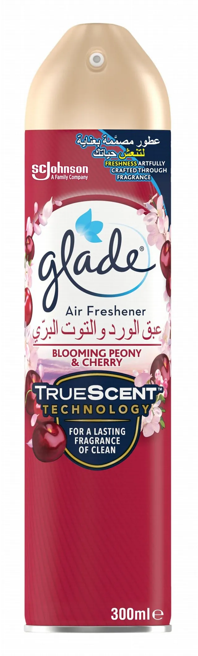 Glade Aerosol Blooming Peony & Cherry Air Freshener Spray, 300ml