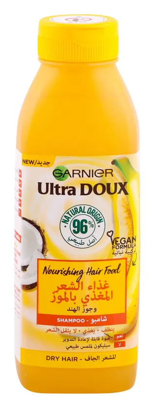 Garnier Ultra Doux Nourishing Hair Food Shampoo with Banana & Coconut Extracts for Dry Hair