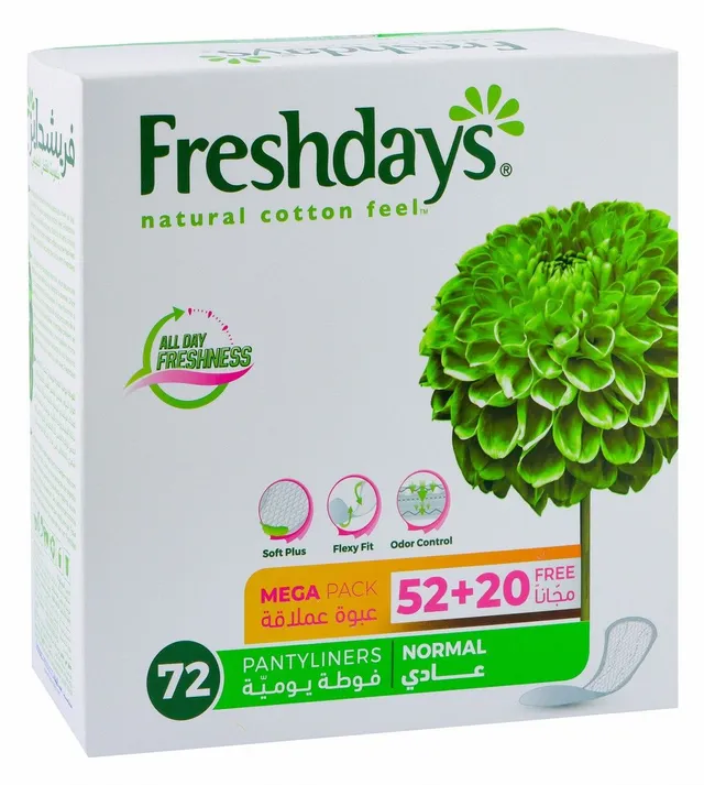 Freshdays Natural Cotton Feel Normal Panty Liners