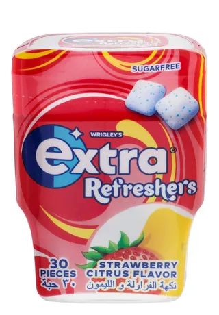 Wrigley's Extra Refreshers Chewing Gum Strawberry Flavor, 30 Pieces