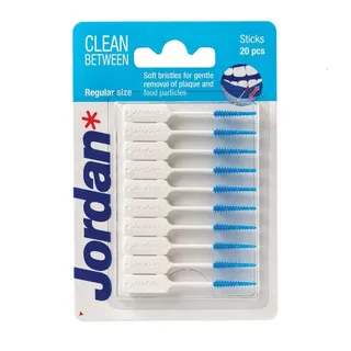 Jordan Clean Between Teeth Sticks Soft Bristles Regular Size, 20 Pieces