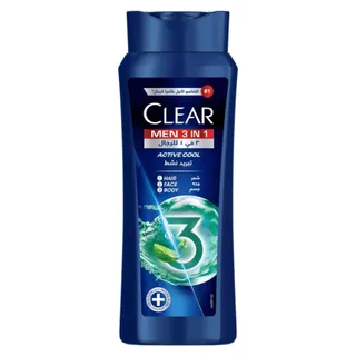 Clear Men 3 in 1 Active Cool Anti-Dandruff Shampoo, 600ml