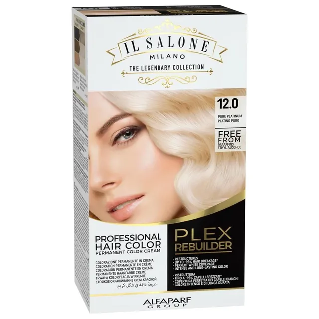 Alfaparf Plex Rebuilder Professional Permanent Hair Color 12, Pure Platinum