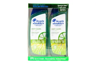 Head & Shoulders Deep Clean Shampoo for Severe Oily Scalp, 2x400ml