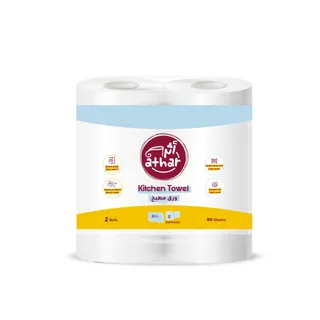 ุฃุซุฑ ู
ูุดูุฉ ู
ุทุจุฎุ 2Plyุ 80 ูุฑูุฉุ 2 Rolls