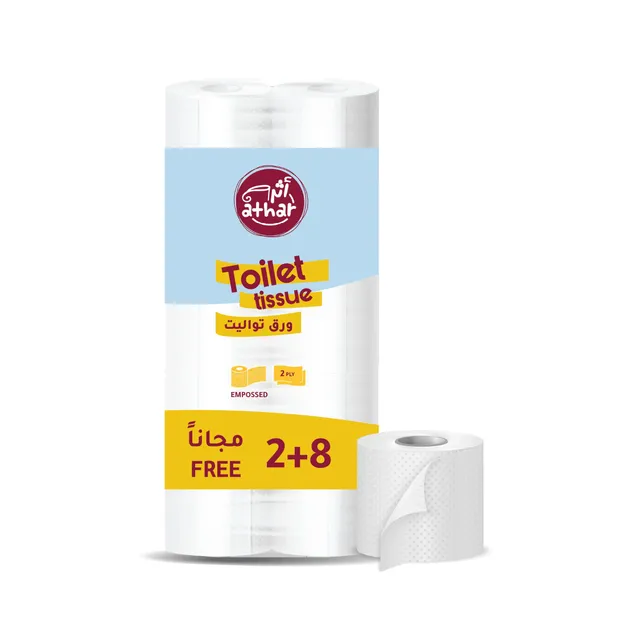 أثر مناديل حمام، 200 ورقة-2Ply 8+2