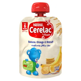 Cerelac Puree Banana, Orange & Biscuit, 90g
