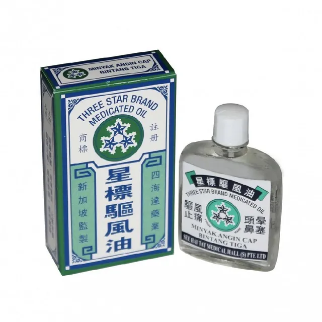 Three Star Traditional Medicated Oil, 12ml