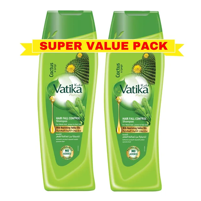 دابور فاتيكا ناتشورالز صبار وجرجير شامبو تحكم تساقط الشعر باك، 2x400ml