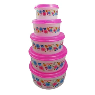 Plastic Food Container Set, 5 Pieces