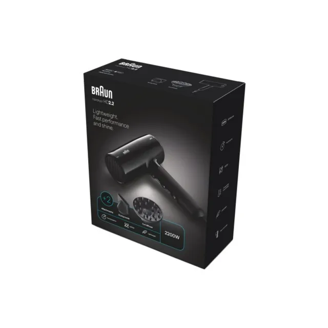 براون مجفف شعر أيوني HD225SDE - أسود