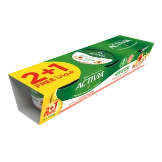 أكتيفيا يوغورت يوناني خوخ حبوب، 3x150g