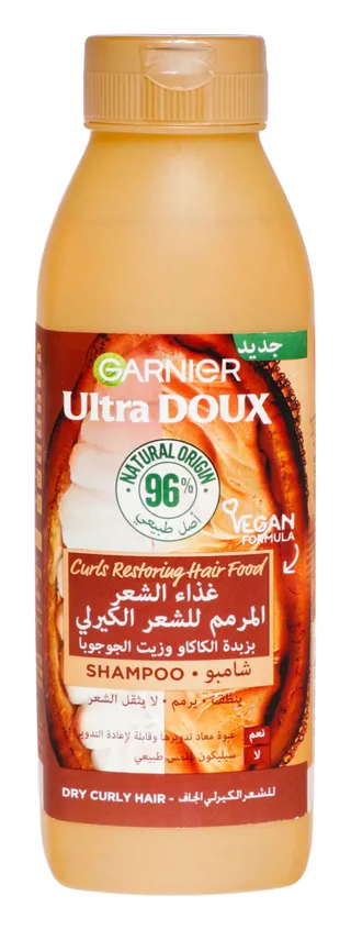 Garnier Ultra Doux Curls Restoring Shampoo with Cocoa Butter & Jojoba Oil for Dry Curly Hair, 350ml
