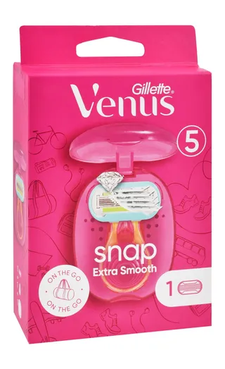 Gillette Venus On the Go Snap Extra Smooth 5 Blade Razor with Refill & Case