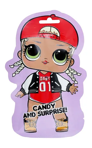 LOL Surprise Lollipop with Purple Popping Candy Strawberry Flavor, 13g