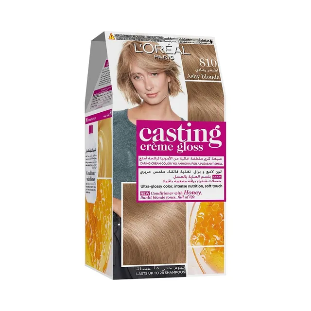 L'Oreal Casting Creme Gloss Hair Dye with Honey Conditioner Ashy Blonde 810