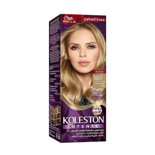 Wella Koleston Intense Moisturizing Hair Color Cream Floral Scent Light Ash Blonde 308/1, 1 Pack