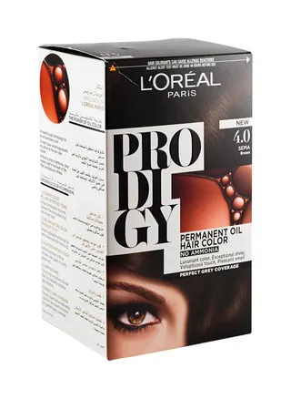 لوريال Prodigy Permanent Oil Hair Color Sepia Brown 4.0, 1 Pack