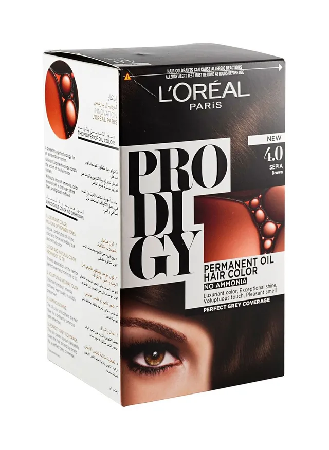 L'Oreal Paris Prodigy Permanent Oil Hair Color Sepia Brown 4.0