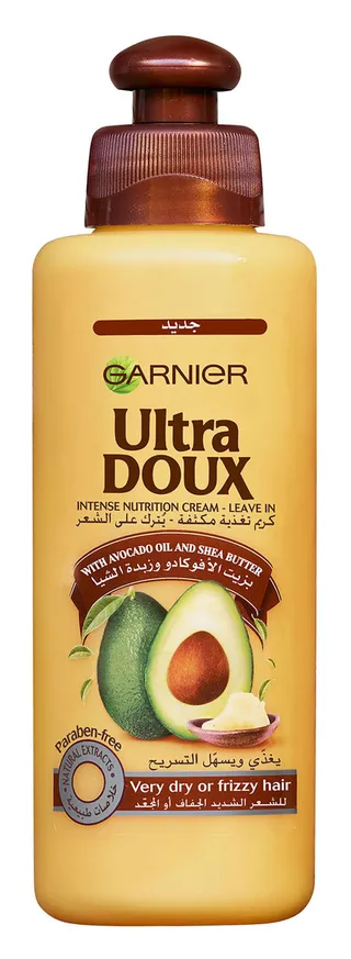 Garnier Ultra Doux Intense Nutrition Leave-In Cream with Avocado Oil & Shea Butter for Very Dry or Frizzy Hair, 200ml