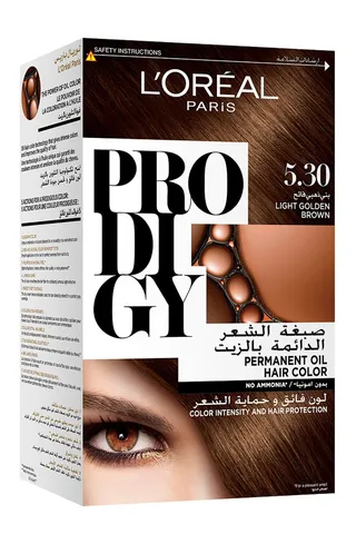 لوريال Prodigy Permanent Oil Hair Color Light Golden Brown 5.30, 1 Pack