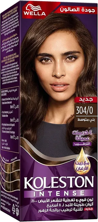 Koleston Intense Hair Color Creme with Argan Oil - Medium Brown 304/0, 1 Pack