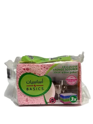 Tamimi Markets Basics Cellulose Sponge Scourer, 3 Pieces