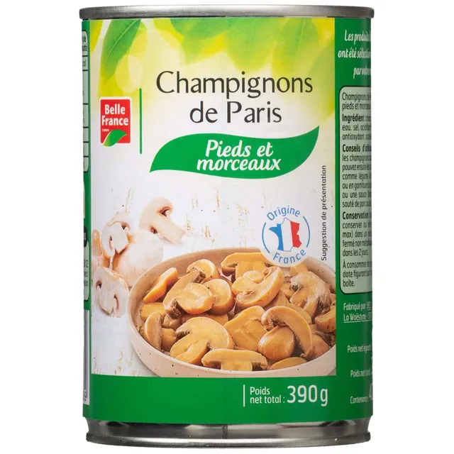 بيل فرانس فطر باريس مقطع، 390g