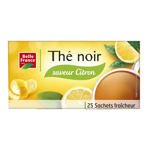 Belle France Lemon Black Tea Bags, 25 Sachets