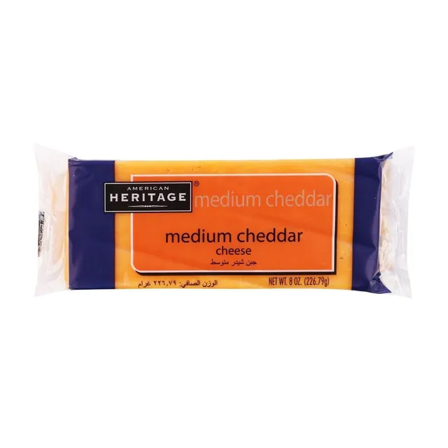 American Heritage Medium Cheddar Cheese, 226.79g