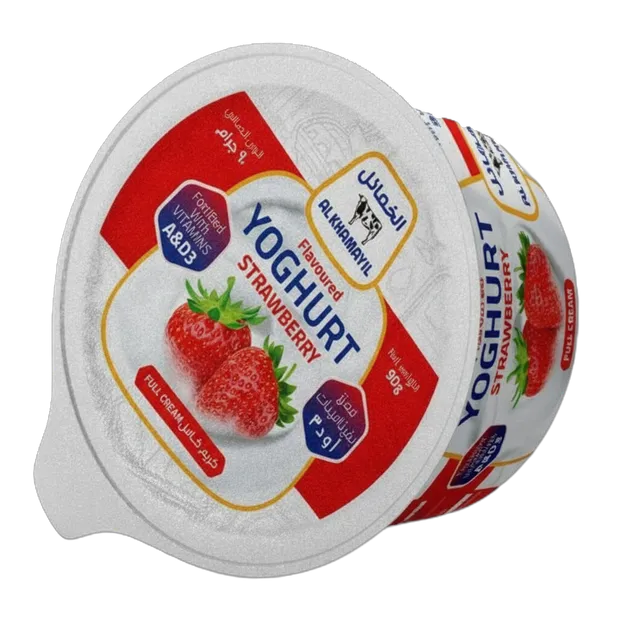 الخمايل يوغورت كامل الدسم بنكهة الفراولة، 90جم