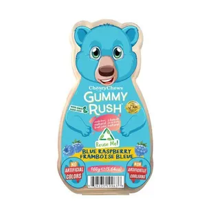 Gummy Rush Bear Blue Raspberry Candies Tub, 160g