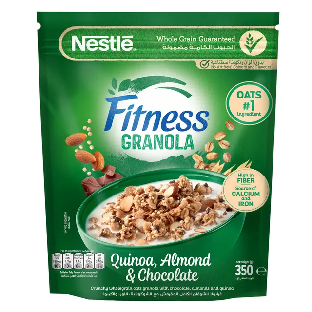 Fitness Quinoa, Almond & Chocolate Granola Pouch, 350g