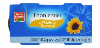 بيل فرانس تونة كاملة في زيت عباد الشمس، 160g