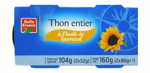 بيل فرانس تونة كاملة في زيت عباد الشمس، 160g