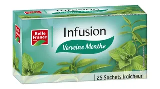 Belle France Verbena Mint Infusion Tea Bags, 25 Sachets