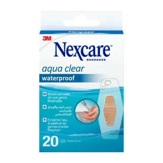 Nexcare Aqua Clear Waterproof Bandages, 20 Pieces