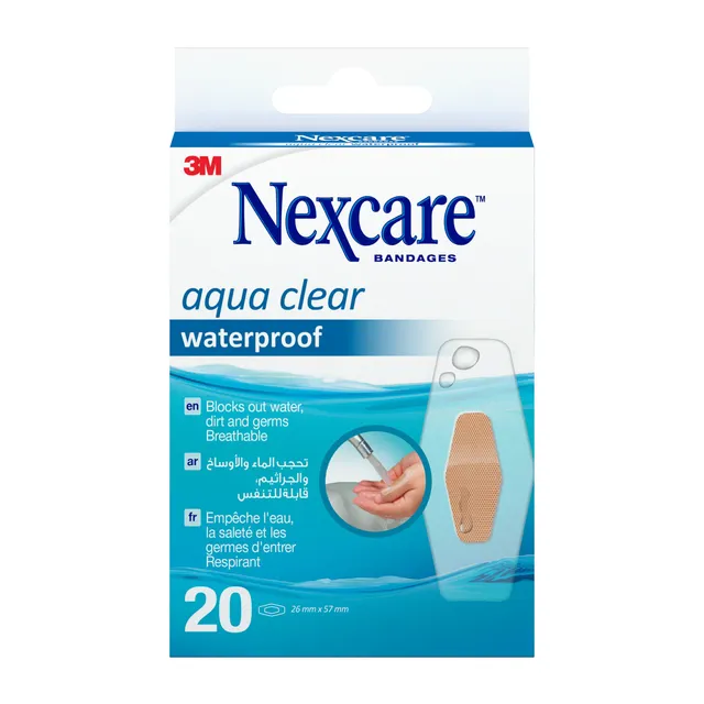 Nexcare Aqua Clear Waterproof Bandages, 20 Pieces